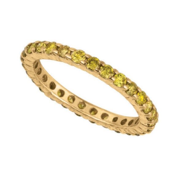 1.10 Carat Yellow Diamond Eternity Ring Band - Picture 1 of 1